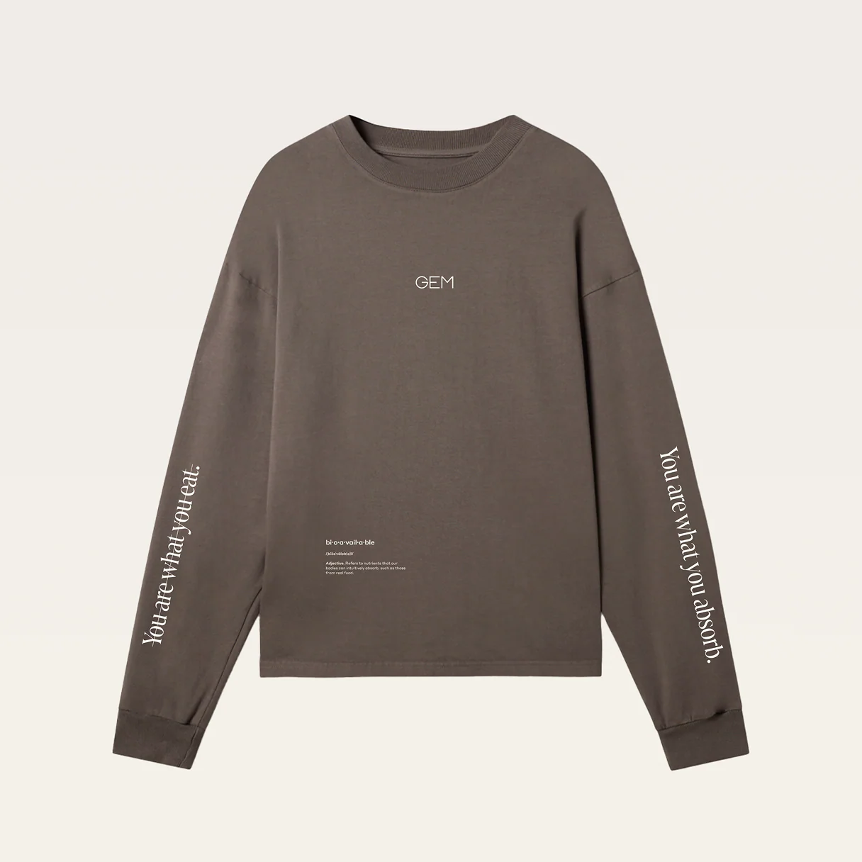 GEM Long Sleeve Tee - Brown - Image 3